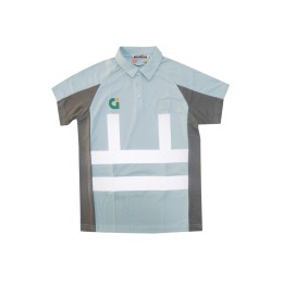 Design CIC Heat Resistant Wear Light Blue Gray Short Sleeve Reverse Collar Polo Shirt Customized Horn Sleeve Reflective Short Sleeve Polo Shirt Construction Industry Council 100% Polyester D399 Design CIC Heat Resistant Wear Light Blue Gray Short Sleeve Reverse Collar Polo Shirt Customized Horn Sleeve Reflective Short Sleeve Polo Shirt Construction Industry Council 100% Polyester D399